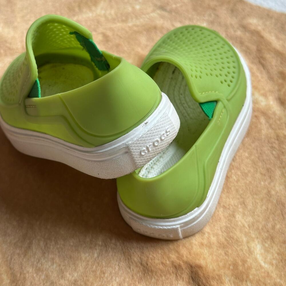 Crocs Kids CitiLane Roka Slip ons Water Boat Shoes Volt Green Shoes 7 - Picture 7 of 13